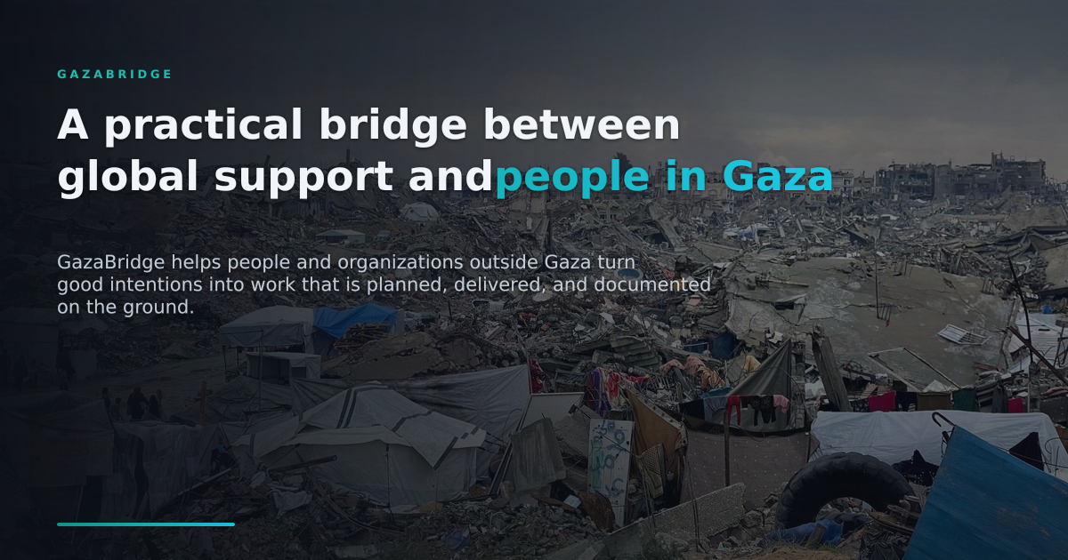 GazaBridge | A practical bridge between global support and people in Gaza